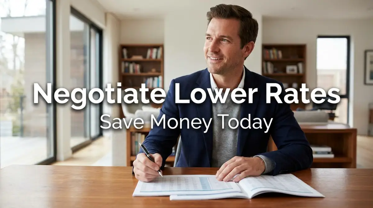 A confident young man reviewing financial documents, illustrating smart ways to negotiate lower interest rates directly with your current lender.